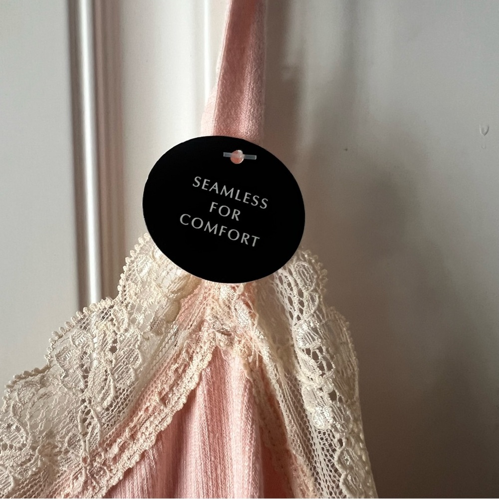 Jones New York Elegant Pink Lace Trim Slip Dress size Large NWT - Picture 3 of 6
